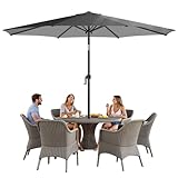 4smile Sonnenschirm 300 cm, mit UV 50+ Schutz – großer Sonnenschirm...