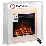 KAMINIO Elektrokamin Matti - Elektrischer Eckkamin mit Heizung,...