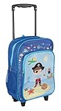 Idena 22045 - Rucksack Trolley mit 2 Rollen für Kinder, blau mit Piraten...