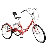 DioPaiB 24 Zoll Dreirad Erwachsene Klappfahrrad 7-Gang Fahrrad...