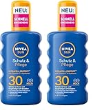 NIVEA SUN Schutz & Pflege Sonnenspray LSF 30, wasserfestes Sonnencreme...