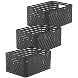 Rotho Country 3er-Set Aufbewahrungskiste Rattan-Optik, Kunststoff (PP)...