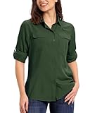 33,000ft Hemdbluse Damen UPF50 UV Schutz Hemd Schnelltrocknende Button-Down...