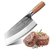 Kochmesser aus Edelstahl 20cm- Küchenmesser Scharf für Fleisch, Gemüse &...