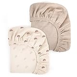 Peepeemax Musselin-Baumwolle Spannbettlaken 80x40cm, Kinderwagen...