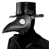 PartyCostume Pest Doktor Maske Schwarz Leder Lange Nase Vogelschnabel...