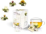 Creano ErblühTeelini Teeblumen Geschenkset mit Teeglas und 8 Teeblumen im...