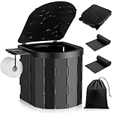 TEBOKHAD Campingtoilette Faltbar mit Toilettenbeutel,Mobile Toilette mit...