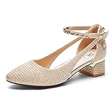 Celucke Spangenpumps Damen Spitze Zehe Pumps High Heels Sandaletten mit...