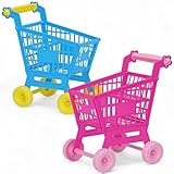 MIJOMA Einkaufswagen Kinder 2er Set – Spielzeug-Shopping Cart in Pink &...