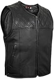 MDM Herren Lederweste/Kutte mit Perforiertem Leder (XL)