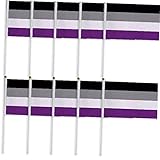 Luxylei Asexuelle Stolz Regenbogenflaggen 10pcs Kleine Mini Hand Gehaltene...