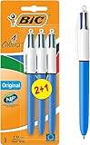 BIC 4 Farben Kugelschreiber Set 4 Colours Original, 3er Pack, Ideal für...