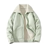 Herren Winterjacke gespleißter Lammwolle leichte Freizeitjacke mit...