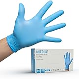 Home Markt24 Nitrilhandschuhe Puderfrei 100 Stück Blau M – Medizinische...