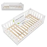 Juskys Kinderbett Naya - 80x160 cm Bett mit Rausfallschutz & Lattenrost -...