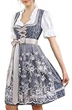 KOSMEEU Dirndl Damen Midi Trachtenkleid Oktoberfest Trachtenmode Trachten...