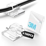Tesmax 100 Stück Kabelhalter Selbstklebend [3M KLEBER],Kabelclips für...