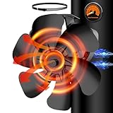 semai Kaminventilator Magnetisch, 6 Blättern Leiser Kamin Ofenventilator...
