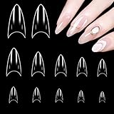 500 Stücke Nageltips Kurz Stiletto Falsche Klare Gelnägel Tipps Acryl...