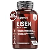 Eisen 28 mg - 400 vegane Eisentabletten für Immunsystem, Energie &...