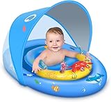 LAYCOL Schwimmring Baby mit UPF50+ Sonnenschutzdach & Spielzeug,...