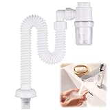 Raumsparsiphon, 360°Einstellbarer Siphon Waschbecken, Austauschbarer...
