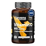 Vitamin C 1000 mg und Zink + Bioflavonoide und Hagebutte – 100% reine...