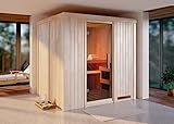 FinnTherm Innensauna Enie mit Fronteinstieg aus Holz Innensauna mit 68 mm...