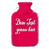 Personalisierte Öko Wärmflasche mit Bezug, 1.8 Liter mit feinem...