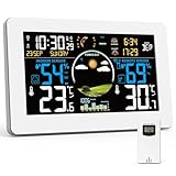 VIFLYKOO Wetterstation Funk mit Außensensor, Thermometer & Hygrometer,...