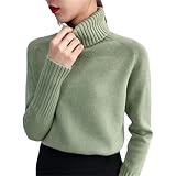 JJzex Damen Kaschmir Strickpullover Herbst Winter Rollkragen Langarm...