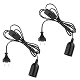 NVIYAM 2er Pack E27 Lampenfassung mit Kabel, Schalter und Stecker, 2m...