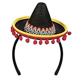 Boland 54423 - Haarreif Sombrero, Kopfschmuck, Hut, Minihut mit Pompons,...