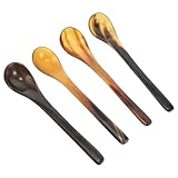 AUTSUPPL 4 Stück Hornlöffel Honiglöffel mit Langem Griff...