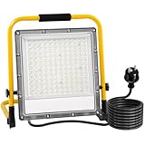 OUSIDE 150W LED Baustrahler mit Stativ, 4 m Gummileitung mit...