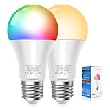 YIIFELL Smart Glühbirne E27,WLAN Lampe RGBWW dimmbare mit 16 Millionen...