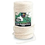 OfficeTree 100m Jutegarn 2mm Weiß - Bastelschnur Weiß - Kordel Weiß -...