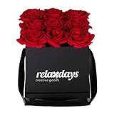 Relaxdays Flowerbox, rot, 9 Rosen