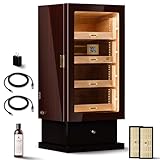 Woodronic Zigarren-Humidorschrank mit LED-Licht, USB-Kabel & Adapter,...