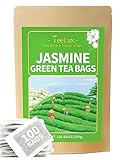 TeeLux Jasmin Grüner Tee Beutel 100 Stück, Vegan, Natürlicher Jasmintee...