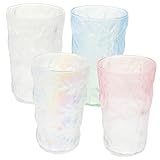 KICHOUSE 4 Stück Glas mit Gletscher Muster gerippt kaffeekanne...