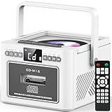 Greadio CD Player Tragbar, Boombox Kassettenspieler mit UKW Radio,...