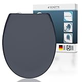 SCHÜTTE Oval WC-Sitz mit Absenkautomatik, Abnehmbarer Klodeckel aus...