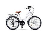 26' Zoll Alu City Bike Mädchen Fahrrad Kinderfahrrad Shimano 21 Gang Rh 44...