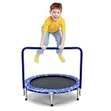 COSTWAY Ø 92cm Mini Trampolin, Fitness Trampolin faltbar, Kindertrampolin...