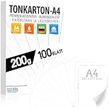Fotopapier A4 Matt Papier 200g - 100 Blatt - PREMIUM PAPIER WEIß - DIN...