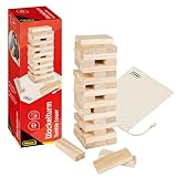 Idena - Wackelturm Spiel aus Holz, Geschicklichkeitsspiel mit 54 Bausteinen...
