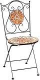 Kobolo Gartenstuhl Klappstuhl Mosaikstuhl Metallstuhl - 88 cm hoch - orange...