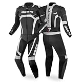 Bogotto Misano 2-Teiler Motorrad Lederkombi, schwarz/weiß, 52